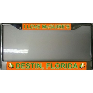 I Love McGuires Irish Chrome License Plate Frame 
